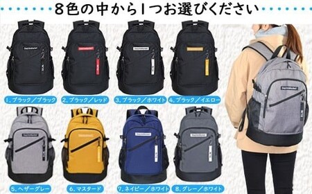 撥水、軽量、ボックスロゴがお洒落な ９ポケット ２５Ｌリュック 「ブラック×ホワイト」 WZ005-3