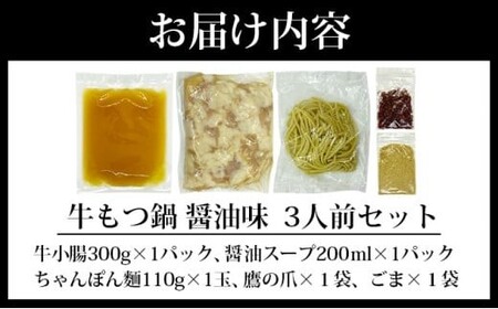 牛もつ鍋 醤油味 3人前(3人前×1セット)