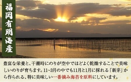 【有明海産一番摘み限定】福岡有明のり(味のり)計420枚(10切70枚×6本)SM016