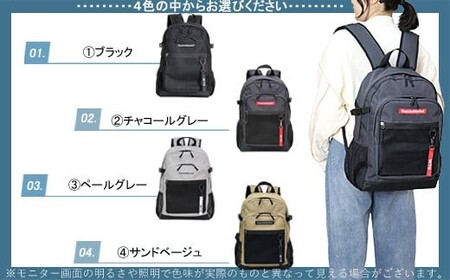 撥水、軽量、ポケット多数、ボックスロゴがお洒落な １０ポケット ２４L	  チャコールグレー WZ013-2