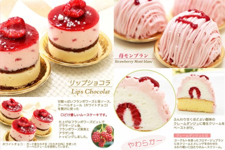 【3月中旬から発送】季節限定！苺の3種ケーキ　北海道・新ひだか町のオリジナルスイーツ ＜ 予約商品 ＞