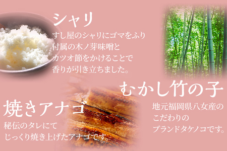 竹取すし物語 2本 (一本6切れ×2本)　寿司 すし 筍 たけのこ タケノコ 穴子 あなご アナゴ 冷凍 季節限定 福岡 九州 国産 グルメ 惣菜 送料無料