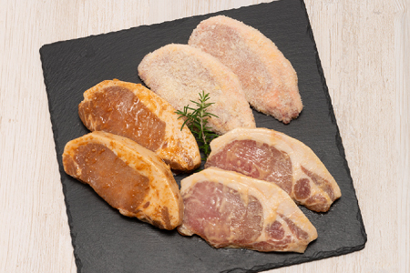 A1450.九州産黒豚ロース食べ比べ3種盛（700g）