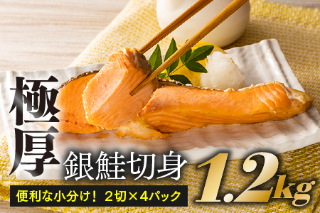 AB204.定塩（塩鮭）銀鮭極厚切身（約１．２キロ） | 福岡県新宮町