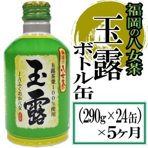 F068.福岡の八女茶．玉露ボトル缶（２９０ｇ×２４缶）×5ヶ月