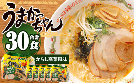 うまかっちゃん 博多からし高菜風味 5袋×6パック ラーメン 豚骨 袋ラーメン