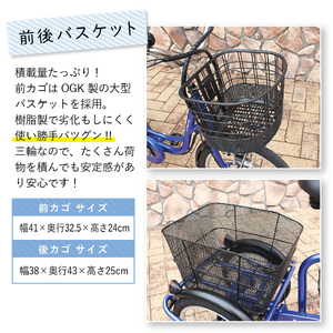 電動アシスト 三輪自転車 三輪車 大人用 20インチ 組立配送 シニア 高齢者 電動自転車 3輪 安定 カゴ付き 通院 買い物 免許返納 ギフト 免許返納 プレゼント 人気 安心 安全 ミムゴ イーパートン BEPN20SB 福岡県 粕屋町 CC006