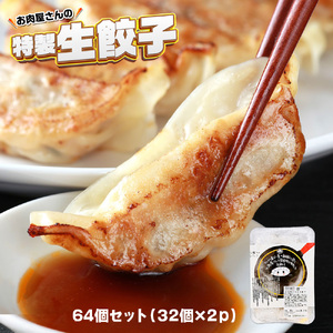 お肉屋の特製生餃子　64個セット（32個×2ｐ）　AO142