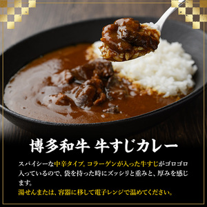 博多和牛 牛すじカレー(5食セット) 肉 牛 牛筋 カレー ビーフカレー レトルト レトルトパウチ 中辛 本格 常温 常温保存 長期保存 長期保存可能 簡単調理 コラーゲン【マル五】as06-052