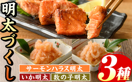 ご飯のお供！明太づくしBセット(3種・数の子明太子/いか明太子/サーモンハラス明太漬) 明太 明太子 めんたい めんたいこ 海鮮 魚介 魚卵 かずのこ 数の子 いか イカ サーモン さけ サケ しゃけ シャケ 鮭 セット おかず おつまみ 晩酌 冷凍【マル五】as06-060