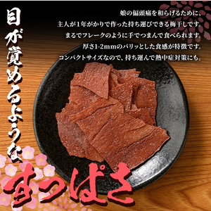 持ち運びできる梅干し ぱりぱり梅 (20g×3袋) 梅 梅干し 持ち運び ぱりぱり 赤しそ 赤紫蘇 福岡県産 芦屋町産 天日塩 南高梅 夏 熱中症対策 塩分補給 小分け チャック付き 【朝ごはん本舗】as05-122