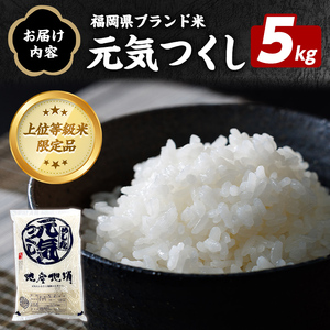 福岡県ブランド米 元気つくし (5kg) お米 米 コメ おこめ こめ げんきつくし 白米 ごはん ご飯 福岡県産 ブランド米 常温 常温保存 おにぎり おむすび お弁当 【農産物直売所ほたるの里】as52-001
