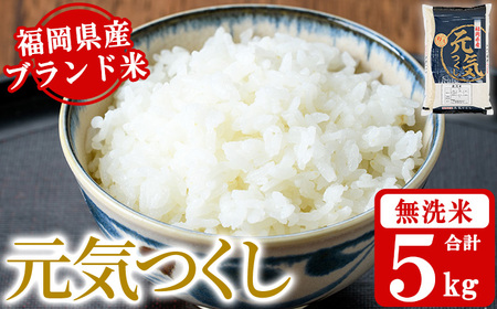《無洗米》福岡県産ブランド米「元気つくし」(5kg) 無洗米 米 お米 おこめ ごはん げんきつくし ご飯 常温 福岡県産 ブランド米 常温 常温保存 おにぎり おむすび お弁当 ライス【朝ごはん本舗】as05-057