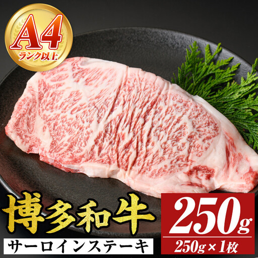 【A4～A5】博多和牛サーロインステーキセット(250g×1枚) 国産 九州産 福岡県産 牛肉 和牛 黒毛和牛 ステーキ お肉【MEAT PLUS】as08-004