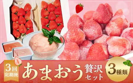 【予約受付・3回定期便】あまおう贅沢セット あまおう いちご 苺 イチゴ フルーツ 果物 くだもの ジェラート【2026年3月上旬～7月下旬発送予定】 6,840円