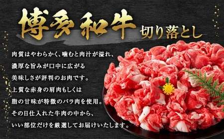 【訳あり】 博多和牛 切り落とし 1kg (500g×2パック) 黒毛和牛 和牛 牛肉 牛 お肉 肉 切落し 冷凍 福岡県 岡垣町