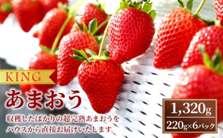 KING あまおう 1,320g 220g×6パック 福岡県岡垣町産  冷蔵