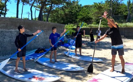 岡垣町の綺麗な海でサーフィン・SUP体験レッスン  海上散歩 体験チケット 体験レッスン マリンスポーツ SUP サップ
