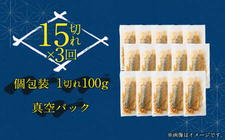 【3ヶ月定期便】 骨取り 天然トロさばフィレの味噌煮 15切れ 計1.5kg ×3回 ( 個包装 ・ 真空パック入り ) 鯖 さば 味噌煮 みそ