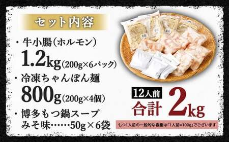 国産 牛もつ鍋 12人前 ちゃんぽん 濃縮スープ付（みそ味）