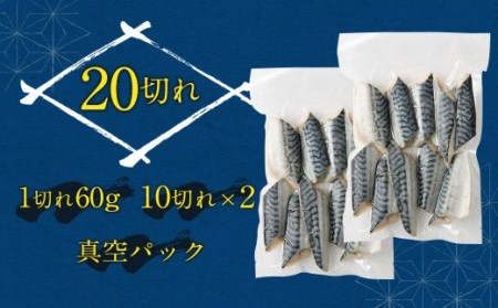 骨取り 天然 塩さば 切り身 10切×2パック 計1.2kg（真空パック入り）