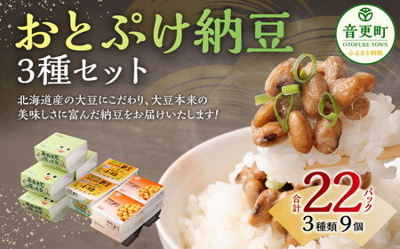 おとぷけ納豆 3種セット（3種 22パック） 【B72】 なっとう セット