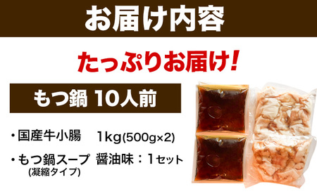 国産 博多牛もつ鍋10人前 (?油味)《60日以内に順次出荷(土日祝除く)》もつ 牛もつ もつ鍋 ?油 博多 鍋 