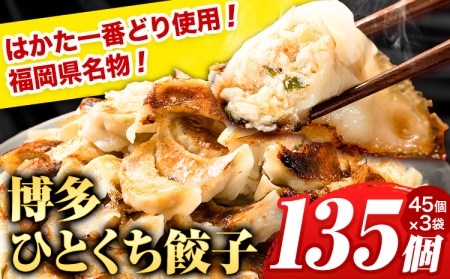 博多ひとくち鶏餃子 135個(45個×3袋) 株式会社フォーユー《30日以内に出荷予定(土日祝除く)》福岡県 鞍手郡 鞍手町 ぎょうざ 餃子 ひとくち餃子 一口餃子 博多 はかた一番どり 大容量 送料無料