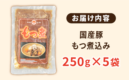 国産 豚もつ 煮込み 250g×5袋 桂川町/マルマツ産業株式会社[ADAE010] 11000 11000円 豚 もつ モツ 小分け おつまみ 簡単 もつ煮込み