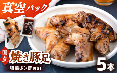 特製ポン酢付き！ぷるぷる国産焼き豚足 5本セット（130g×5p）桂川町/株式会社MEAT PLUS [ADAQ141]