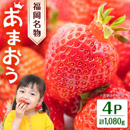 福岡・博多名物ブランドいちご「あまおう」 4パック 合計約1，080g／2026年3月頃より発送予定 桂川町/一般社団法人地域商社ふるさぽ[ADCF016]