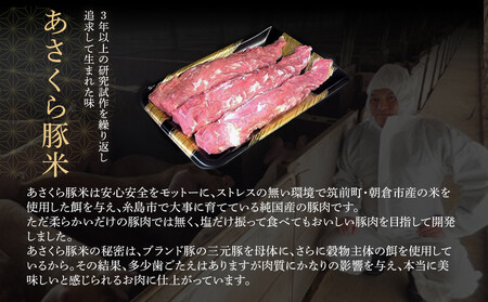 あさくら豚米 ヒレ３本 約１ｋｇ｜豚肉 ヒレ 1kg