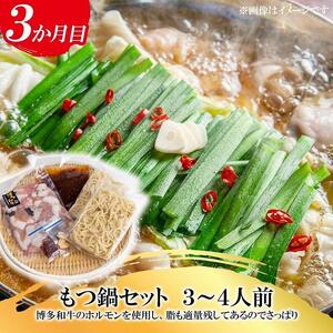 福岡県産 黒毛和牛A4ランク以上の博多和牛！ 3か月定期便Cコース（サーロインステーキ(1枚)200～250g・ロースうす切り400g・もつ鍋セット3～4人前）