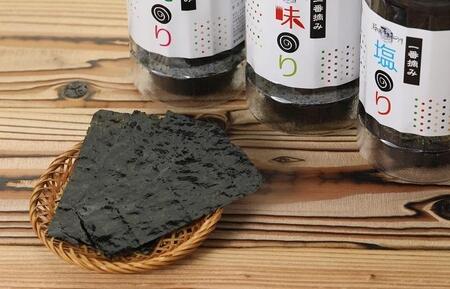 【ギフト用】一番摘み 福岡有明のり9本!! ボトル入「味のり」「塩のり」「焼のり」詰合せ