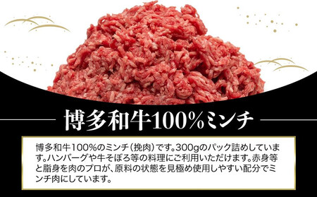 【定期便全3回】博多和牛100％ミンチ（挽肉）【訳あり】900g（300g×3個）