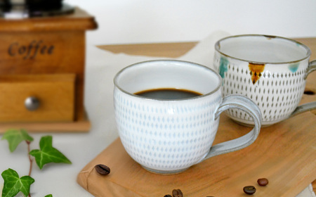 【小石原焼 まるた窯】飛鉋 マグカップ(白釉) C20