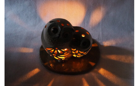 人形工房保徳作「ふくろうの茶香炉キャンドル」 H23