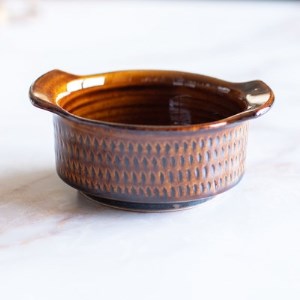 小石原焼 カネハ窯 飛び鉋グラタン皿セット(飴ツヤ×M) AA118