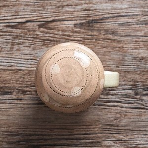 AA67-S　小石原焼 ヤママル窯 きのこカップ 小(ピンク・白ドット)