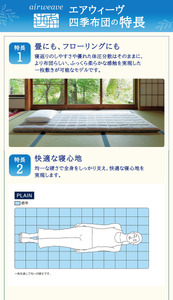 エアウィーヴ 四季布団 ( シングル サイズ ) 洗える 敷布団 敷き布団 四季 敷き 布団 マットレス パッド ベッド 洗濯できる シングル 収納 コンパクト マットレスパッド airweave おすすめ エアウィーブ