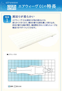 エアウィーヴ 01 シングル 寝具 マットレストッパー マットレスパット マットレス コンパクト オールシーズン対応 ぐっすり ホテル