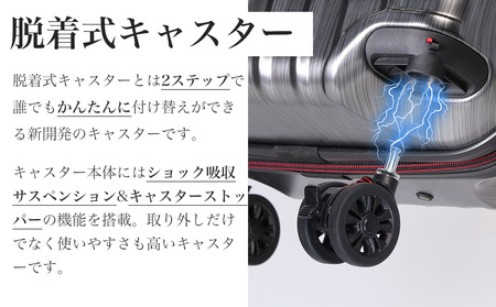 [PROEVO-AVANT]フロントオープン スーツケース 機内持ち込み対応 ストッパー付き S-MAX（エンボス/ガンメタリック） [10006S]　AY202