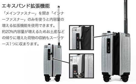 [PROEVO] スーツケース 機内持ち込み対応 ストッパー付き 拡張機能 8輪 静音 隠し拡張 S (SP-ワイン) [10012A]　AY226