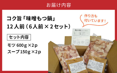 【ふるなび限定】大容量！コク旨「味噌もつ鍋」12人前セット（6人前×2セット） CM003f FN-Limited-PR