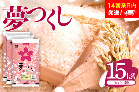 【定期便：12ケ月】令和７年産 福岡県産米 夢つくし 15kg 精米 CY010sub12