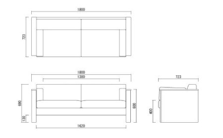 【開梱・設置】ソファ　ビガー　ソファ180cm　CH／RN（MA-GY）　AL105