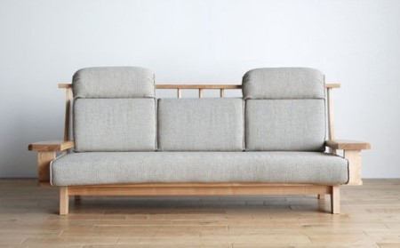 ソファ チェア 【開梱・設置】3人用 ソファ 極ワザ ソファ210cm TN/CR-BEヘッドレスト2個付き ナチュラル AL129