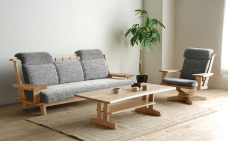 ソファ チェア 【開梱・設置】3人用 ソファ 極ワザ ソファ210cm TN/CR-BEヘッドレスト2個付き ナチュラル AL129