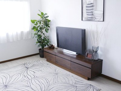 【開梱・設置】ミリオン 180cm テレビボード（ウォールナット）　AX042