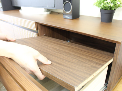 【開梱・設置】ミリオン 180cm テレビボード（ウォールナット）　AX042